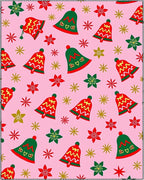 Pink Festive Bell And Star Scatter Rug