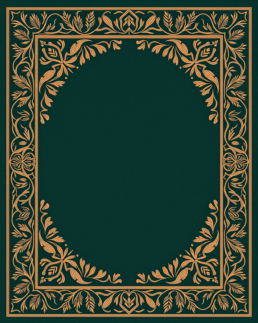 Gold Leaf Golden Vine Border Rug