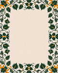 Emerald Green Gold Leaf Scrollwork Rug