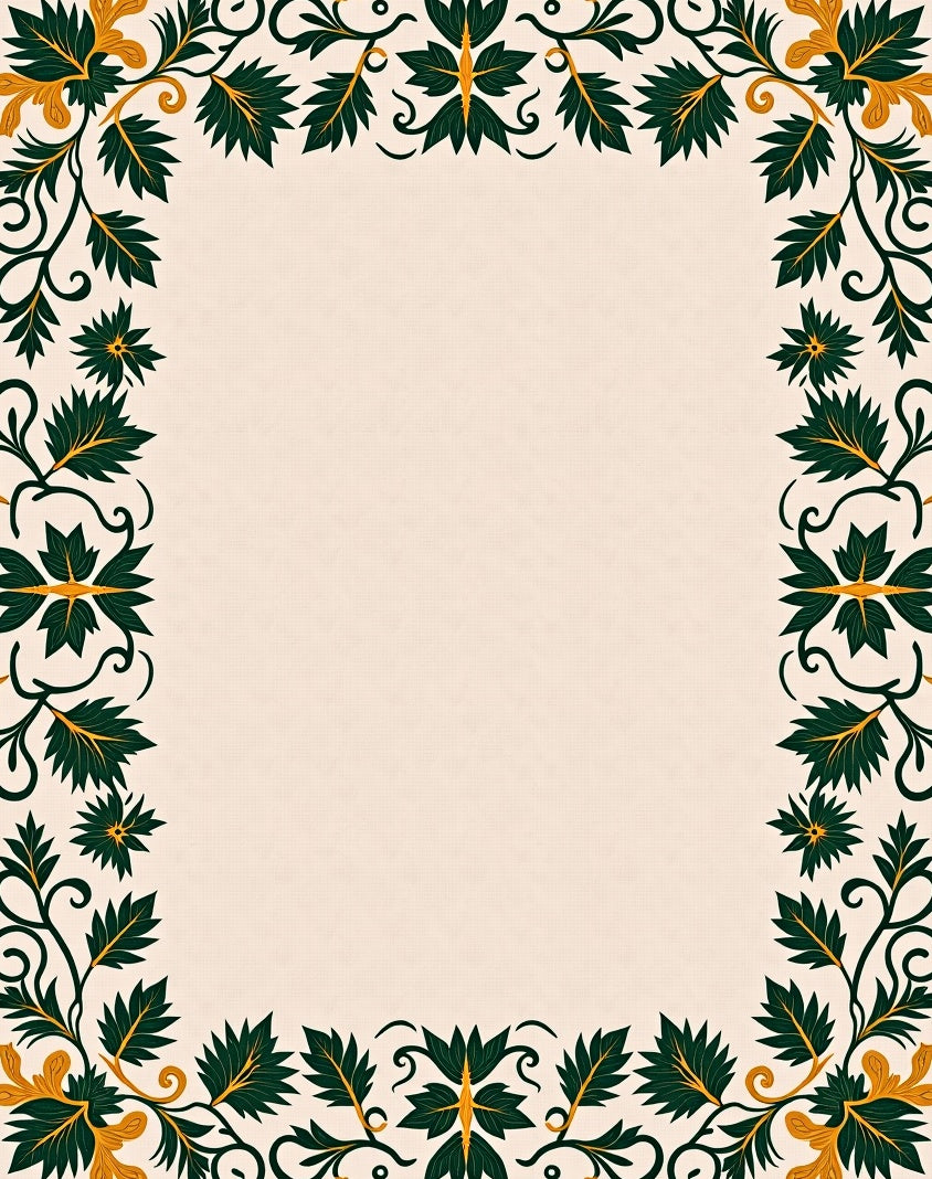 Emerald Green Gold Leaf Scrollwork Rug