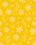 Golden White Snowflake Winter Branches Rug