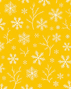 Golden White Snowflake Winter Branches Rug