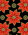Crimson Red Floral Sunburst Rug