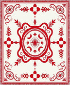 Red Folk Art Floral Medallion Rug