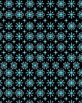 Aqua Snowflake Star Black Background Rug