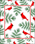 Crimson Cardinals Green Pine Boughs Rug