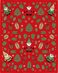 Gnome Forest Friends Red Holiday Blanket Rug