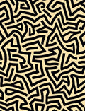 Bold Black Organic Mid Century Rug