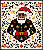 Retro Santa Claus Red Star Rug