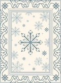 Winter Blue Snowflake Elegance Rug