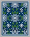 Navy Blue Snowflake Pine Needle Gala Rug