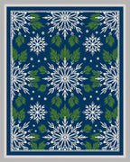 Navy Blue Snowflake Pine Needle Gala Rug