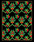 Bold Red Green Berry Garland Rug