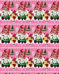 Pink Gnome Fair Isle Folk Art Rug