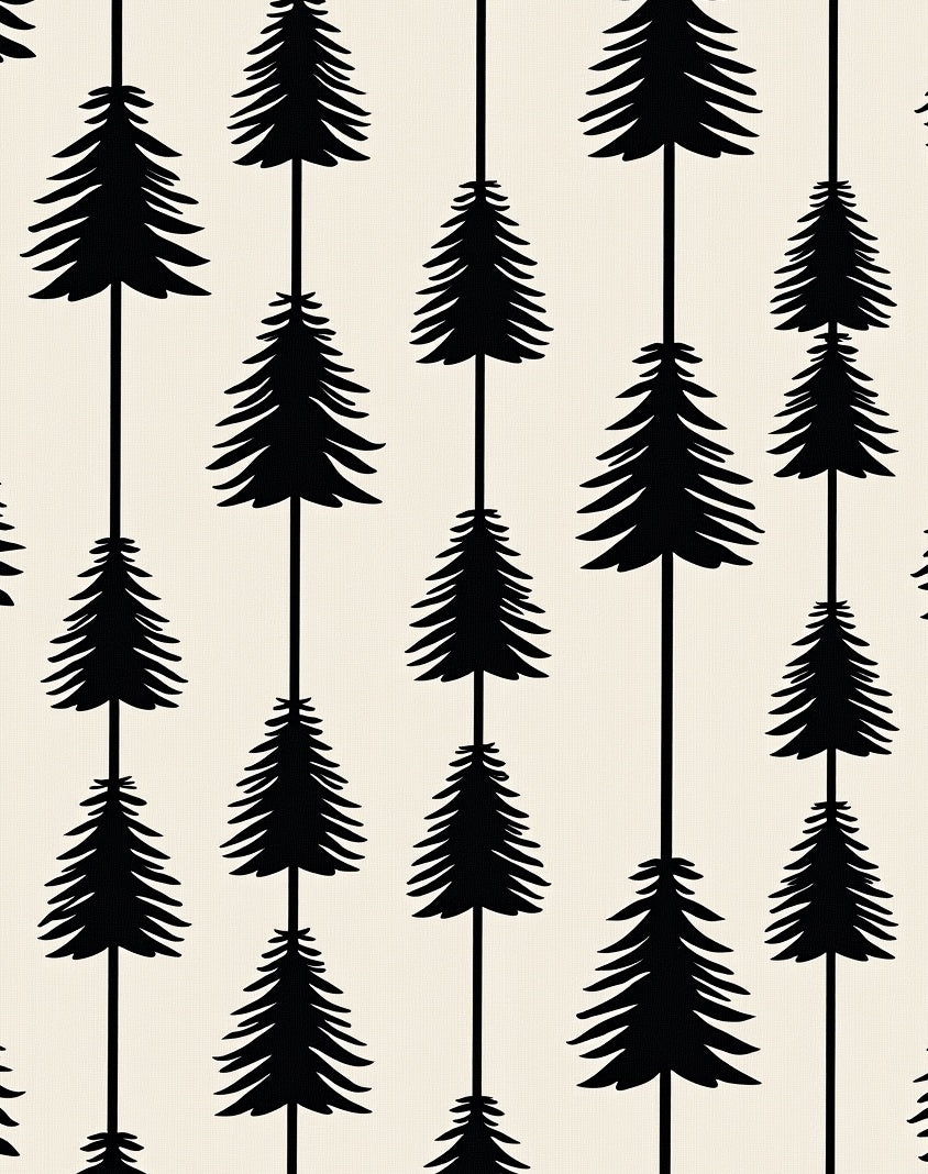 Black Pine Trees Vertical Repeat Rug