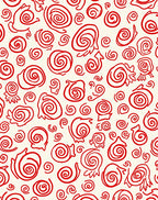 Crimson Swirl Organic Forms Rug