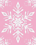 White Snowflake Pink Winter Wonder Rug