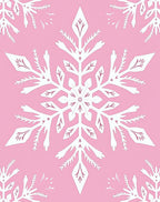 White Snowflake Pink Winter Wonder Rug