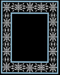 White Starburst Blue Border Rug