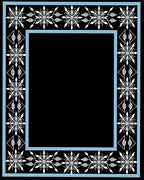 White Starburst Blue Border Rug
