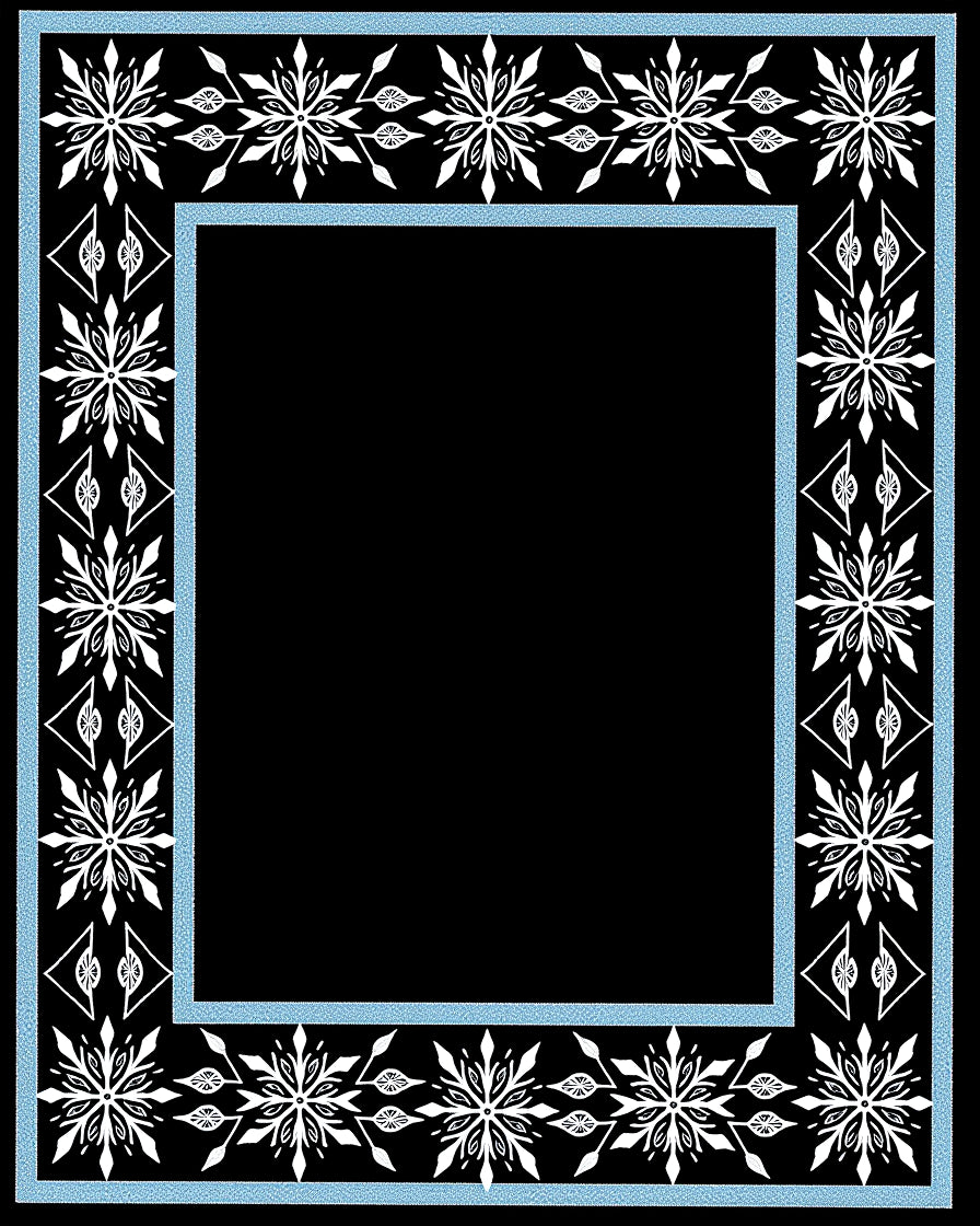 White Starburst Blue Border Rug