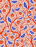 Spooky Orange Bat Pumpkin Vine Rug