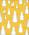 Whimsical Deer Forest Trees Yellow Rug
