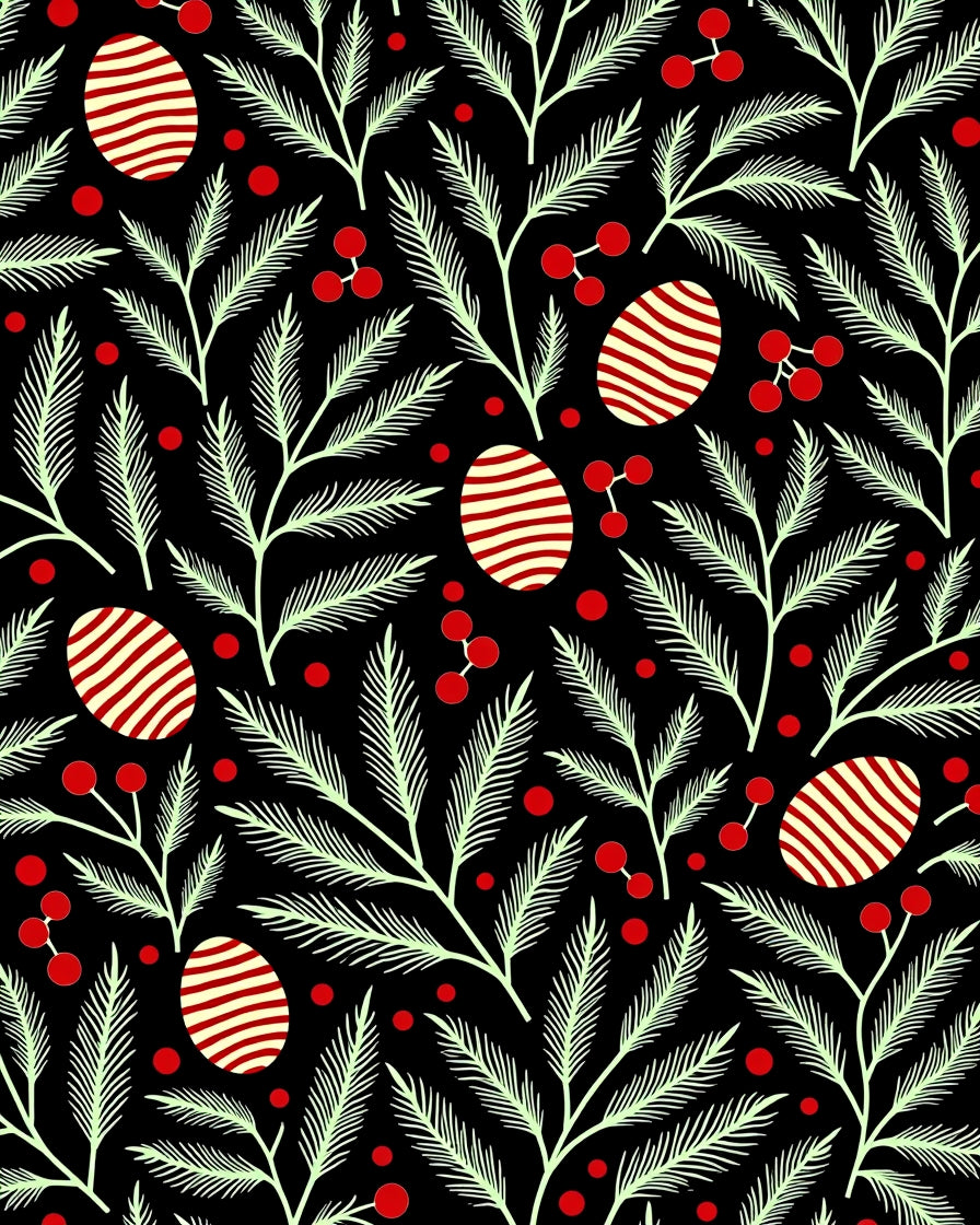 Holiday Egg Leaf Arrangement Rug