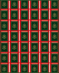 Red Green Gold Snowflake Plaid Rug
