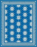 Bold Blue White Snowflake Medallion Rug