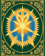 Radiant Sunburst Blue Orange Medallion Rug