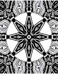 Monochromatic Radial Starburst Mandala Rug