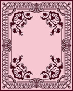 Crimson Floral Corner Border Rug