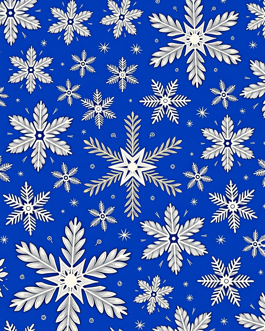 Winter Blue Snowflake Delight Rug