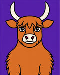 Whimsical Highland Cow Purple Rug