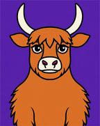 Whimsical Highland Cow Purple Rug