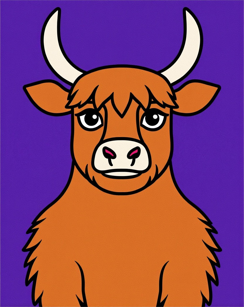 Whimsical Highland Cow Purple Rug