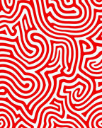 Bold Red Abstract Swirl Lines Rug