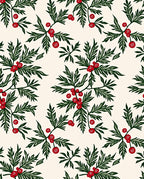Crimson Berry Sprig Foliage Rug