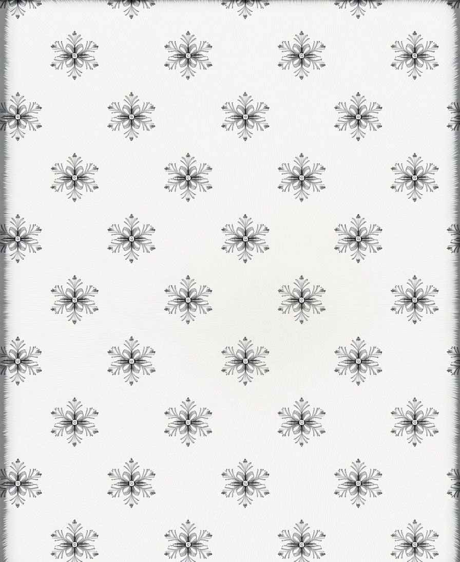 Gray Floral Snowflake Repeat Rug