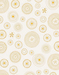Golden Sunburst Circles Contemporary Rug