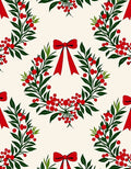 Crimson Berry Wreath with Red Bows Rug
