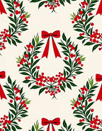 Crimson Berry Wreath with Red Bows Rug