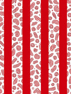 Red White Candy Stripe Circus Visual Rug