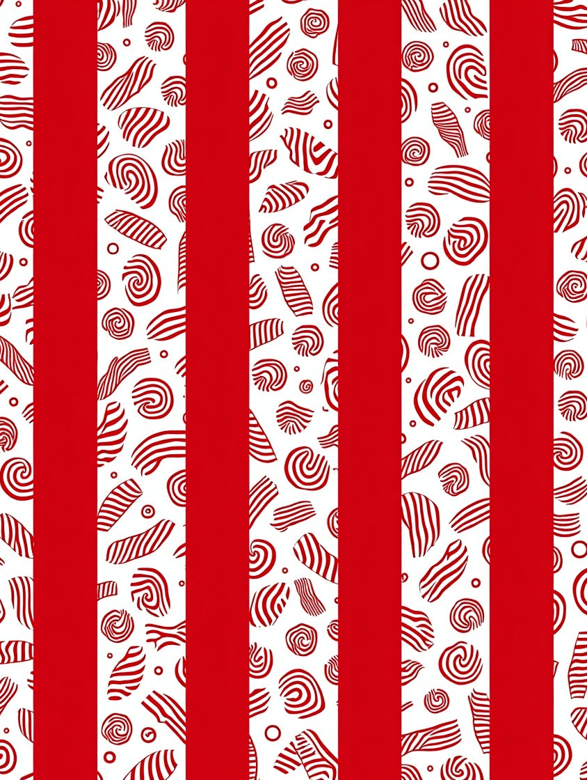 Red White Candy Stripe Circus Visual Rug