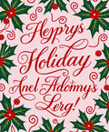 Red Holly Berries Swirl Christmas Rug