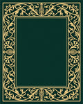 Elegant Golden Vine Border Emerald Rug