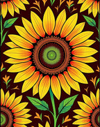 Vibrant Yellow Sunflower Mandala Garden Rug