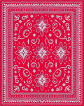 Crimson White Floral Paisley Bandana Rug