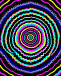 Vibrant Neon Sunburst Ripple Rug